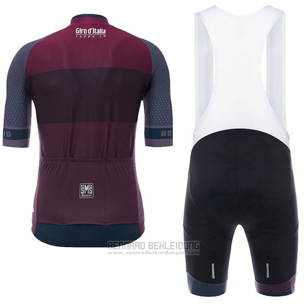 2017 Fahrradbekleidung Giro D'italien Coppi Fuchsie und Braun Trikot Kurzarm und Tragerhose